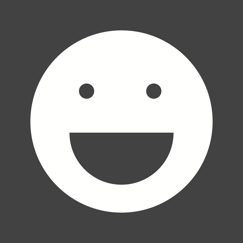 Laughing Glyph Inverted Icon - IconBunny