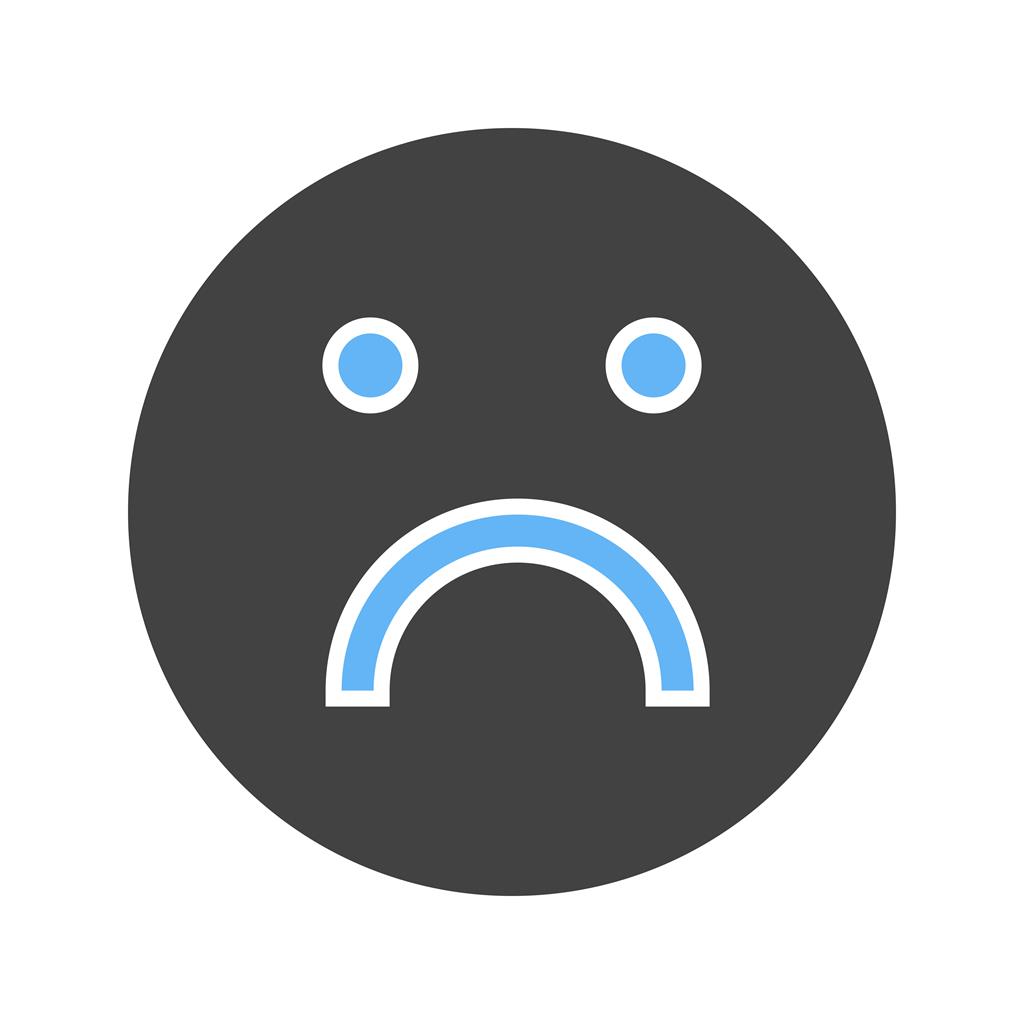 Sad Blue Black Icon - IconBunny