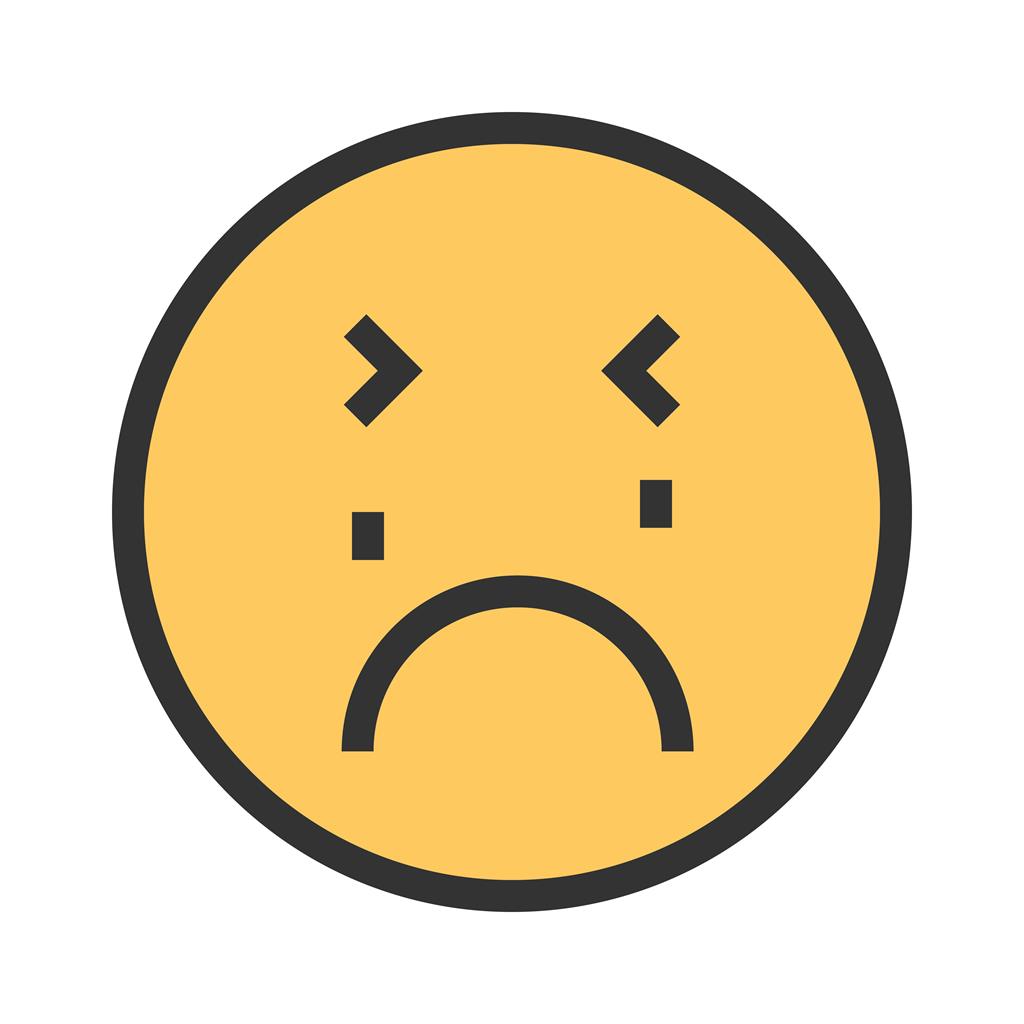 Crying Line Filled Icon - IconBunny