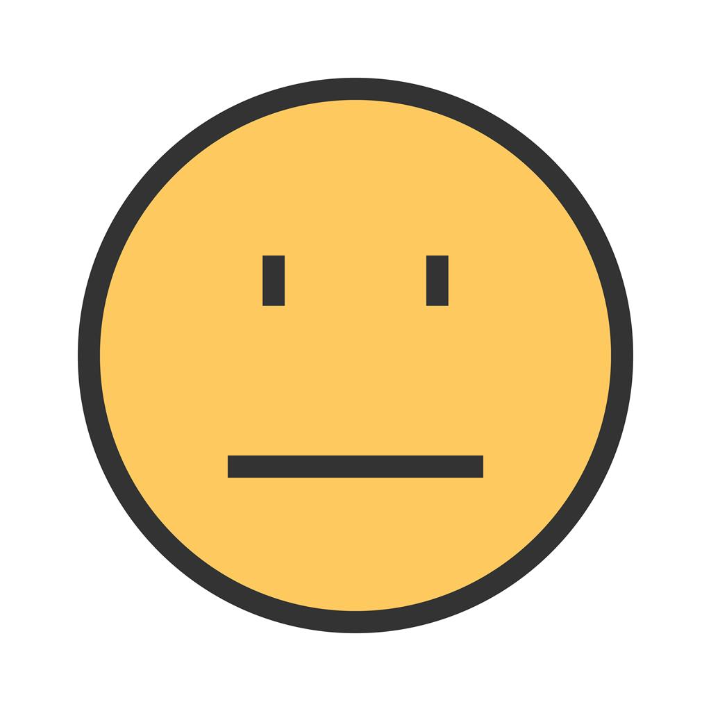 Straight Face Line Filled Icon - IconBunny