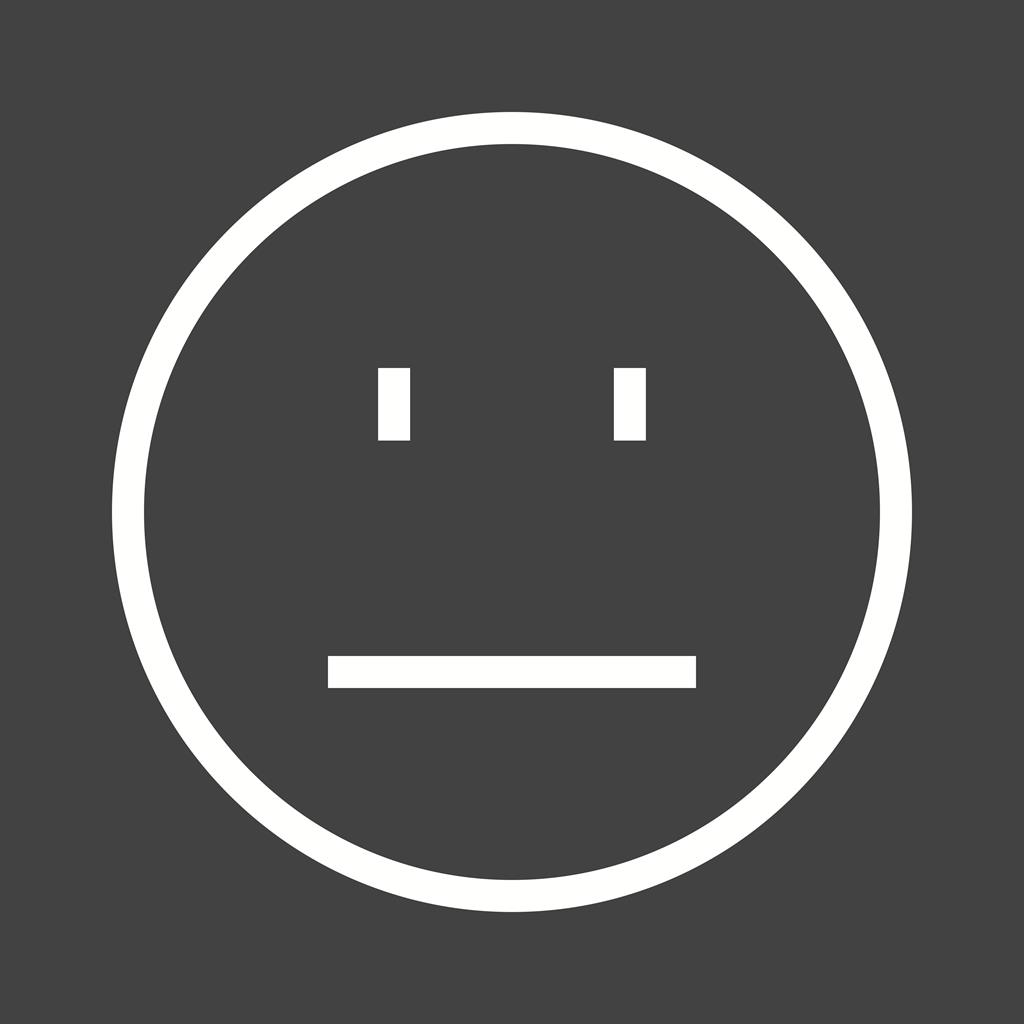 Straight Face Line Inverted Icon - IconBunny