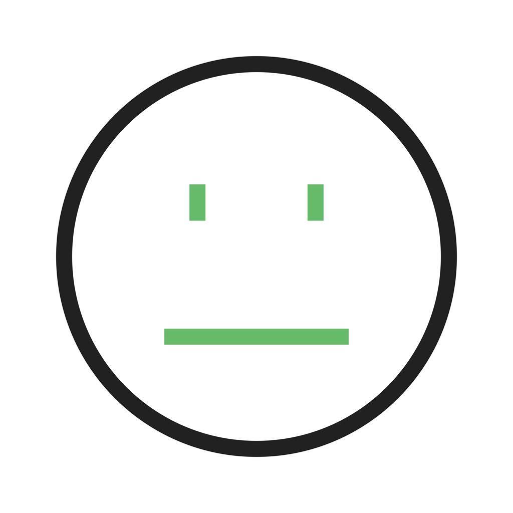 Straight Face Line Green Black Icon - IconBunny