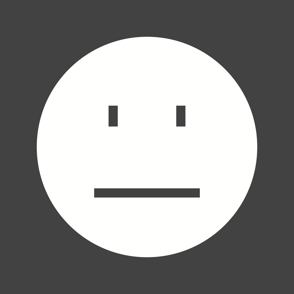 Straight Face Glyph Inverted Icon - IconBunny