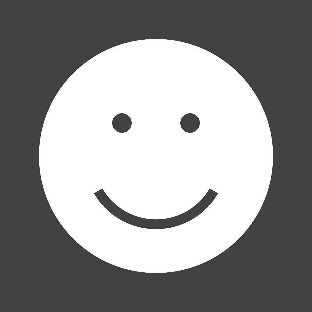 Smile Glyph Inverted Icon - IconBunny