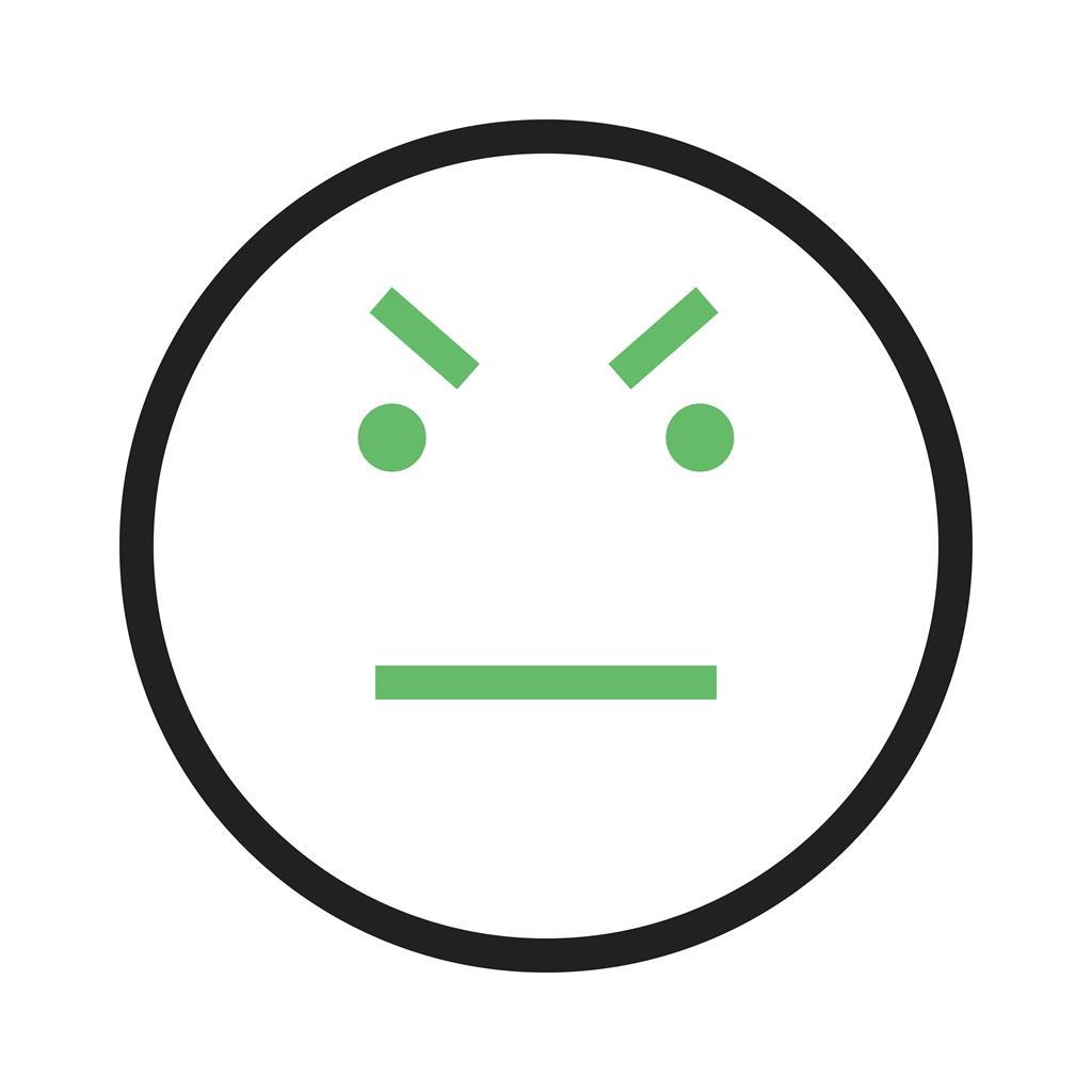 Angry Line Green Black Icon - IconBunny