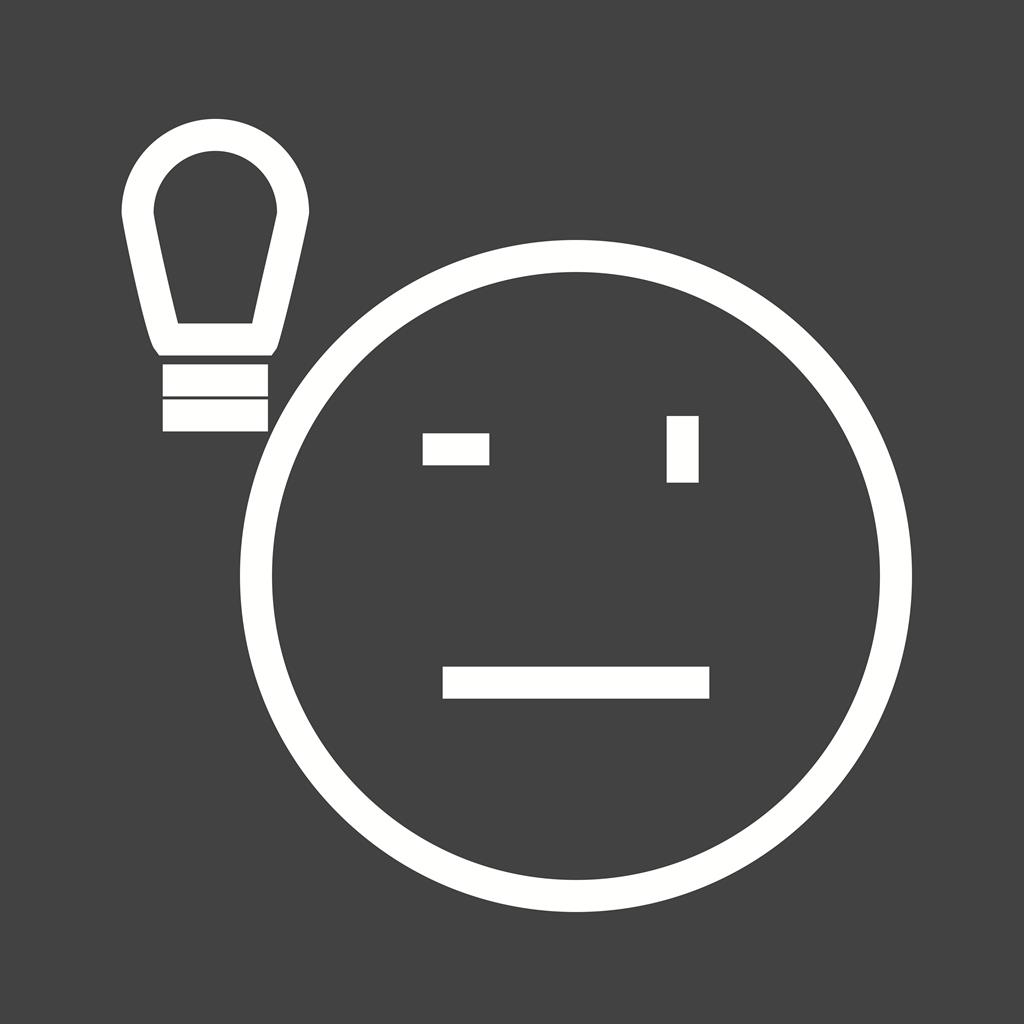Lightbulb Line Inverted Icon - IconBunny