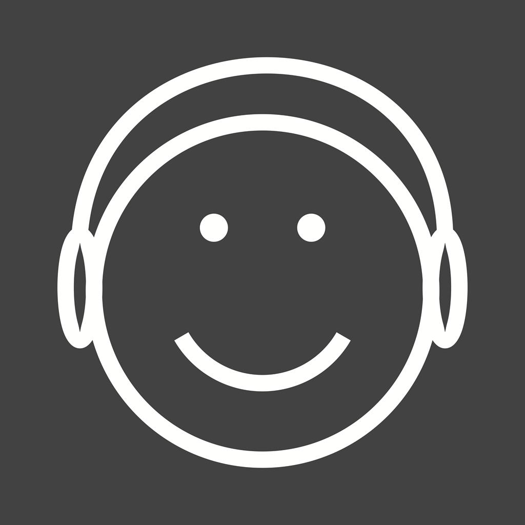 Music Player Line Inverted Icon - IconBunny