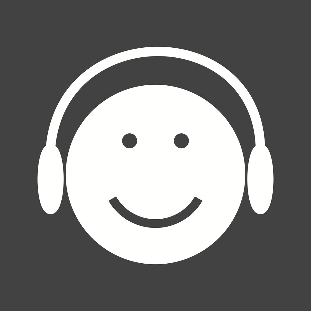 Music Player Glyph Inverted Icon - IconBunny