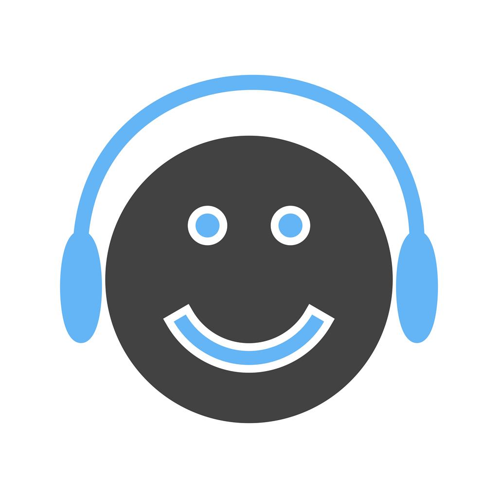 Music Player Blue Black Icon - IconBunny