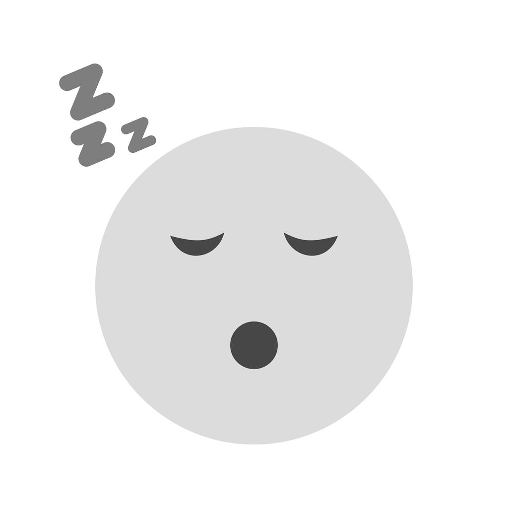 Sleepy I Greyscale Icon - IconBunny