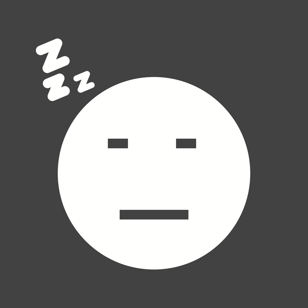 Sleepy I Glyph Inverted Icon - IconBunny