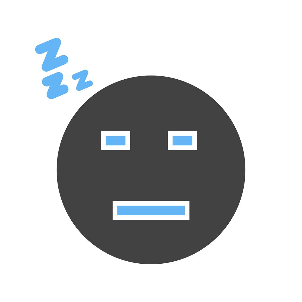 Sleepy I Blue Black Icon - IconBunny