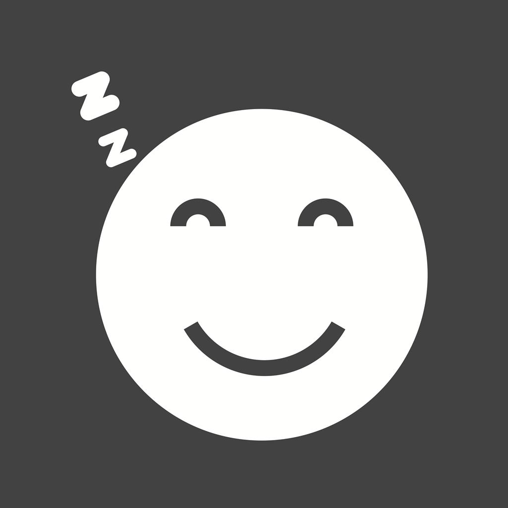 Sleeping I Glyph Inverted Icon - IconBunny