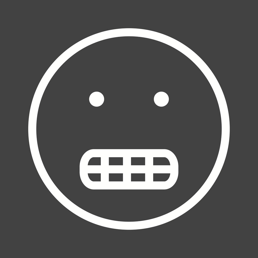Grinning Line Inverted Icon - IconBunny