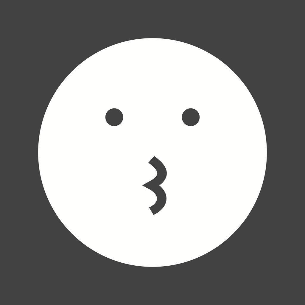 Kissing Glyph Inverted Icon - IconBunny