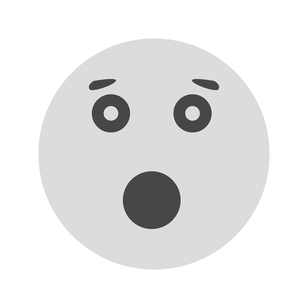 Surprised Greyscale Icon - IconBunny