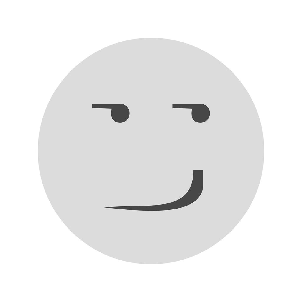 Smirking Greyscale Icon - IconBunny