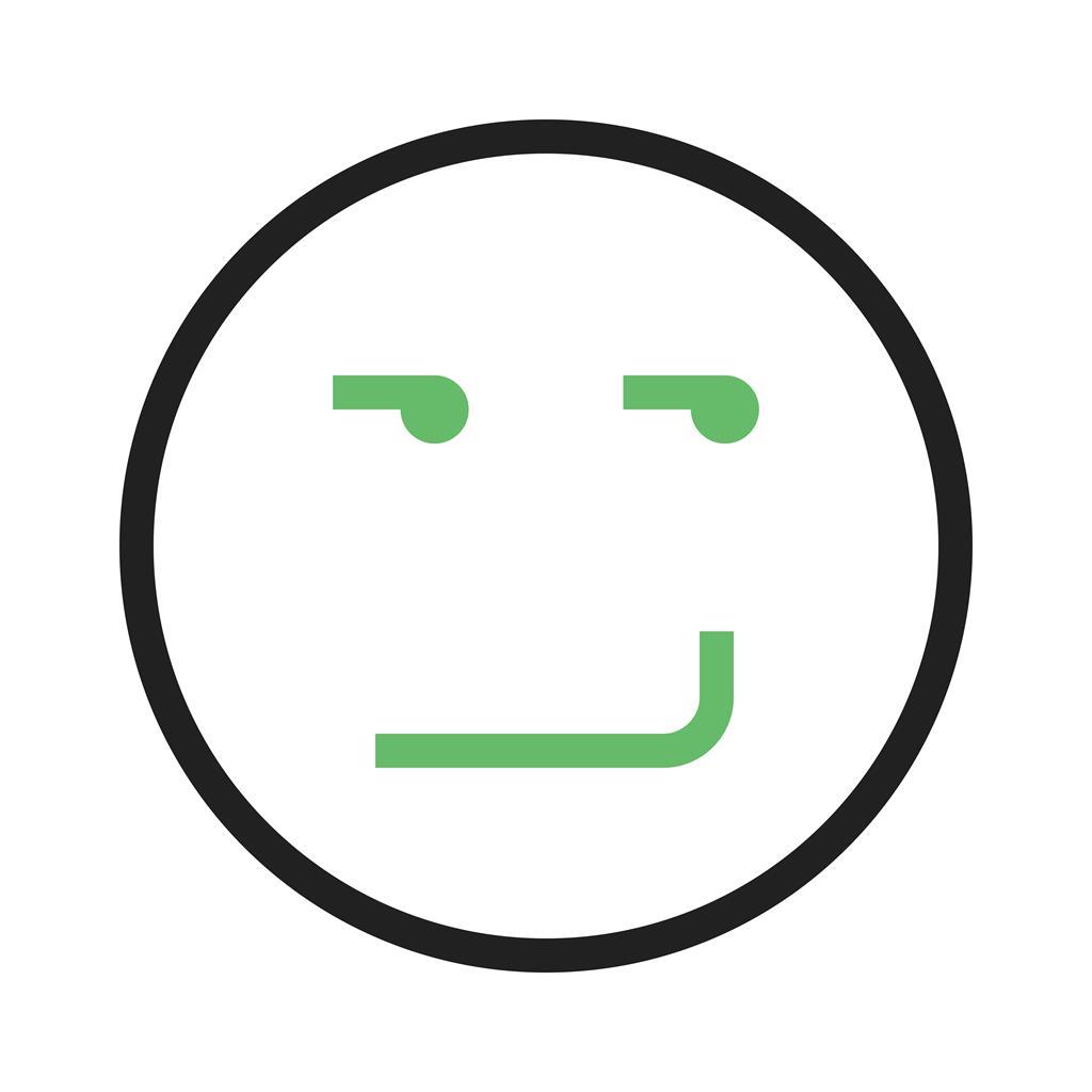 Smirking Line Green Black Icon - IconBunny