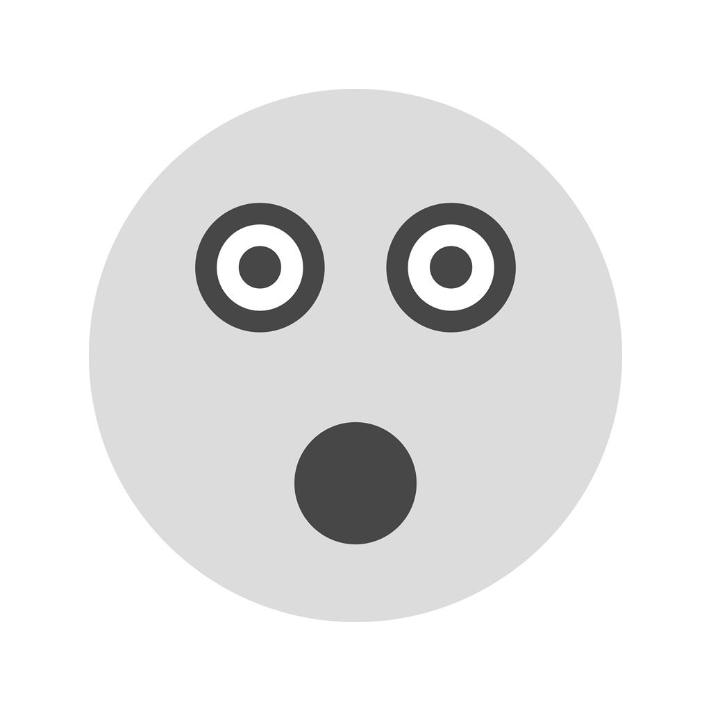 Shocked Greyscale Icon - IconBunny
