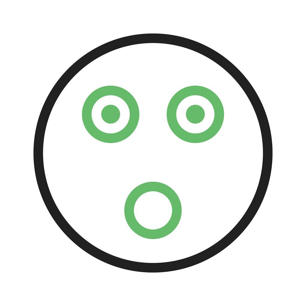 Shocked Line Green Black Icon - IconBunny