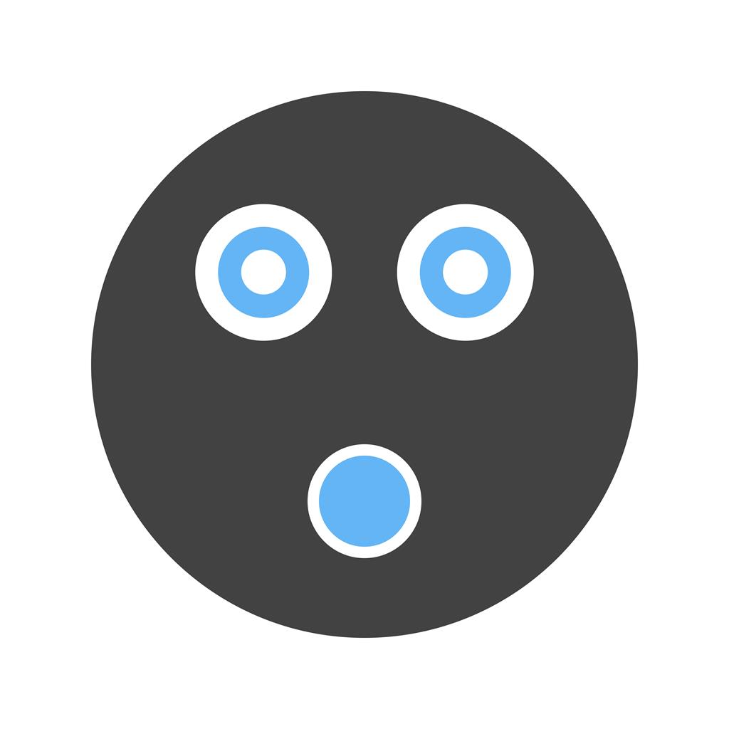 Shocked Blue Black Icon - IconBunny