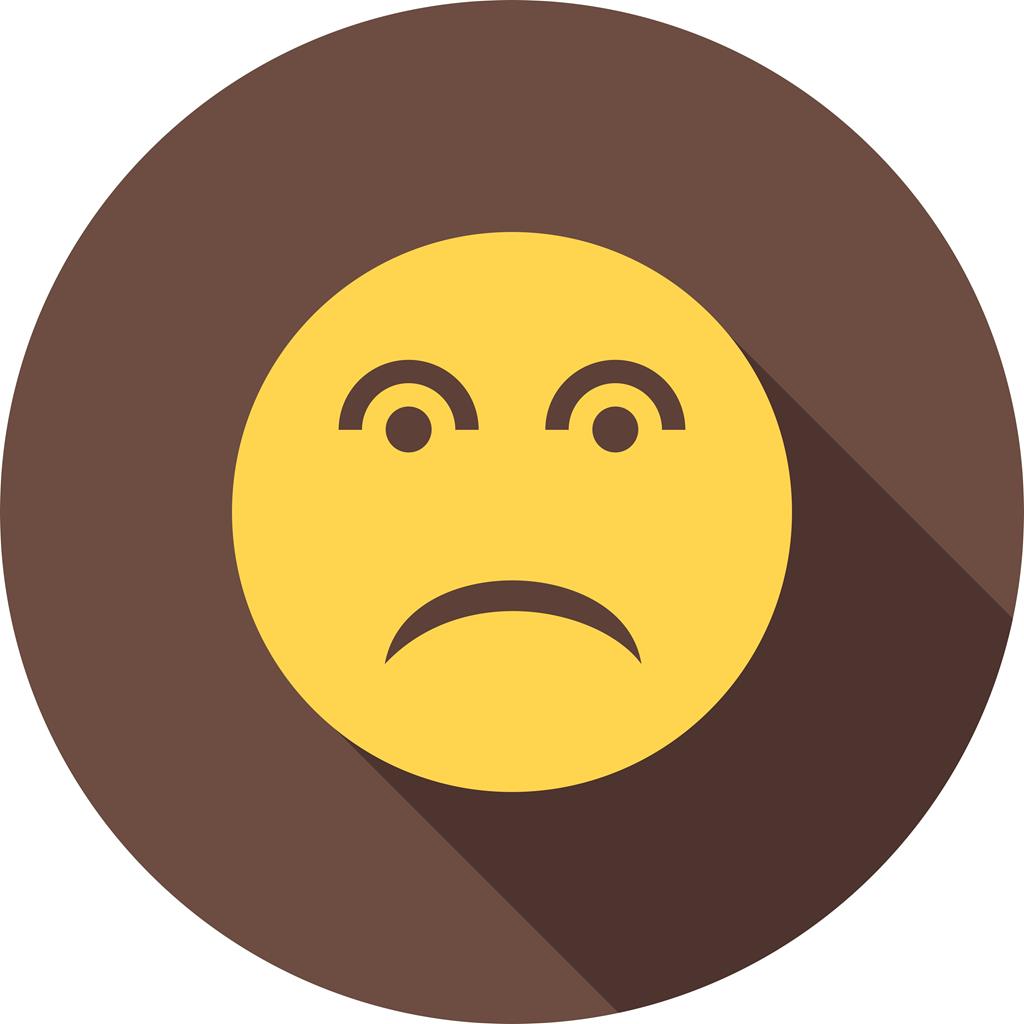 Disappointed Flat Shadowed Icon - IconBunny