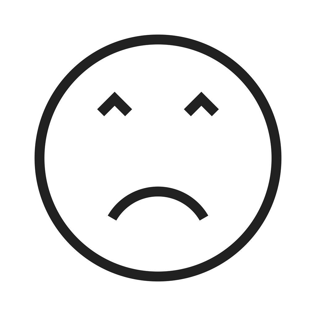 Angry Face Line Icon - IconBunny