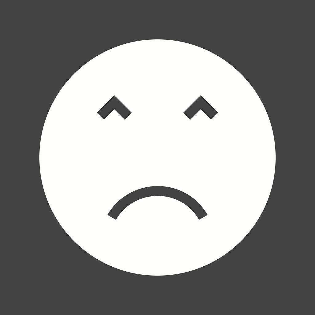 Angry Face Glyph Inverted Icon - IconBunny