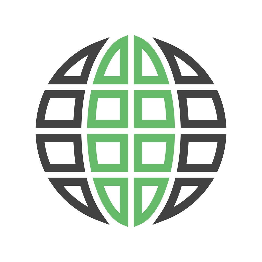 Globe Line Green Black Icon - IconBunny