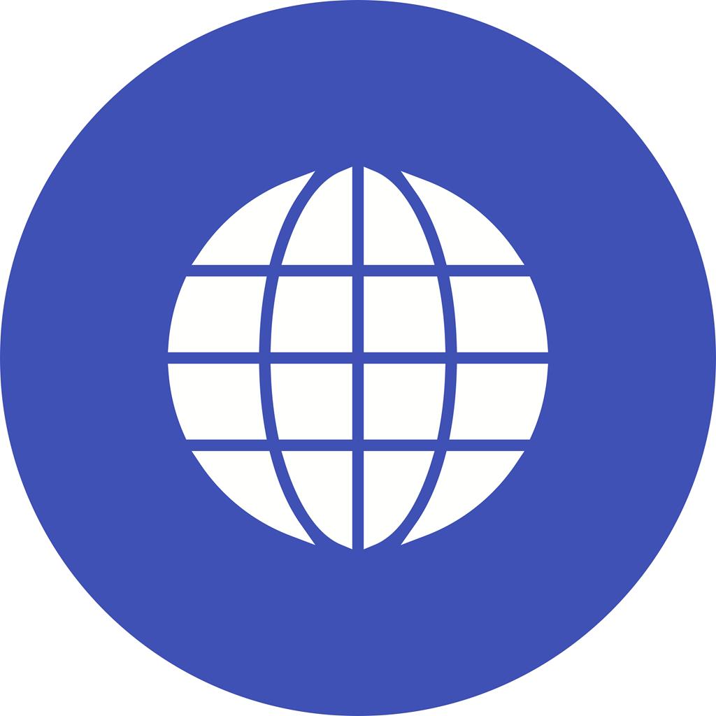 Globe Flat Round Icon - IconBunny