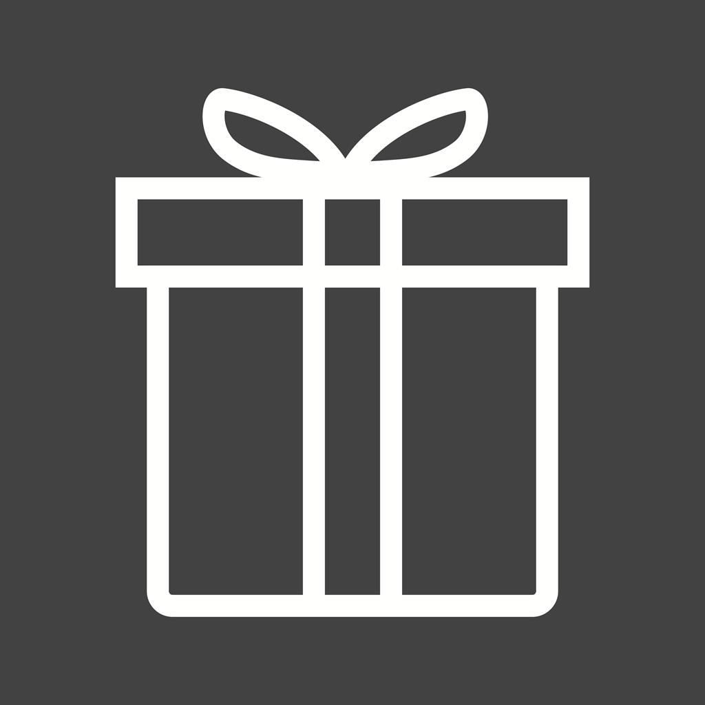 Gift box Line Inverted Icon - IconBunny