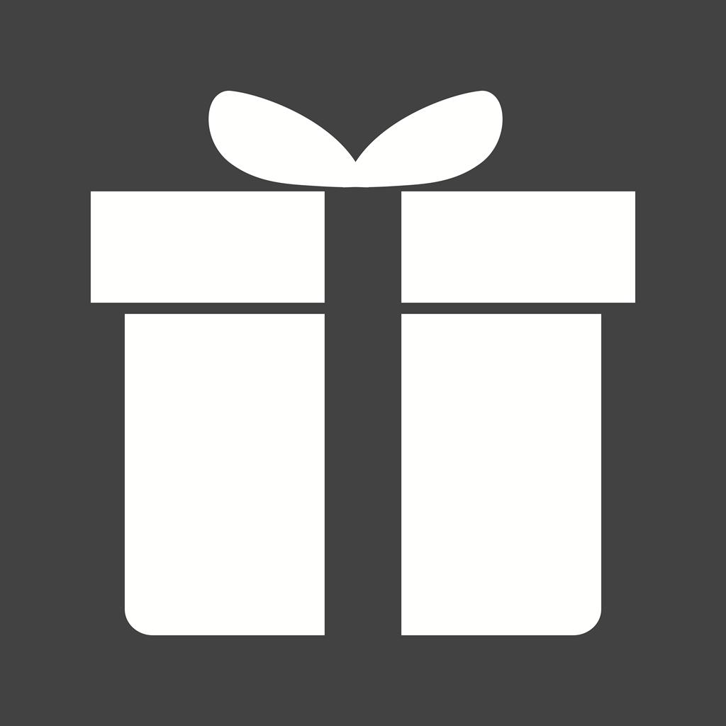 Gift box Glyph Inverted Icon - IconBunny