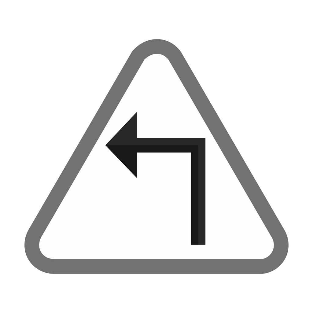 Sharp left turn Greyscale Icon - IconBunny