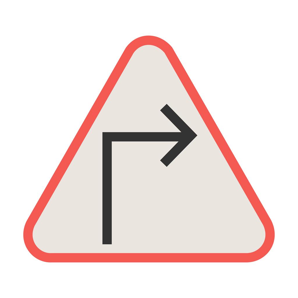 Sharp right turn Line Filled Icon - IconBunny