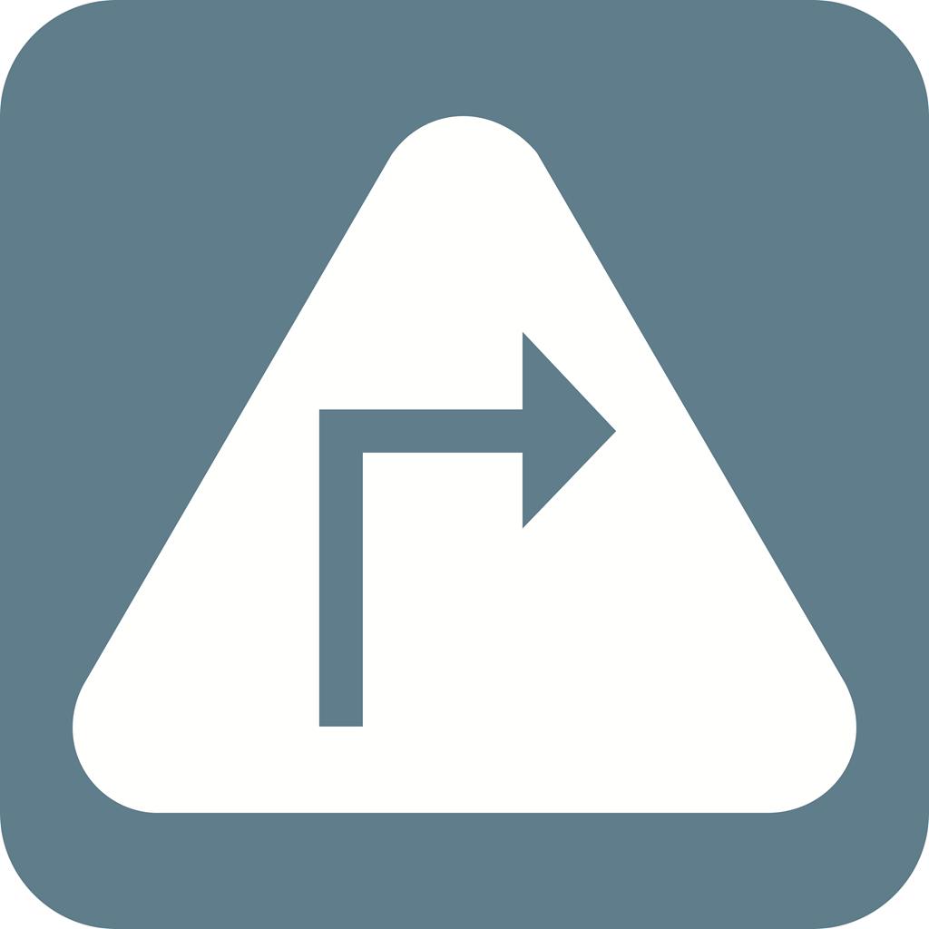Sharp right turn Flat Round Corner Icon - IconBunny
