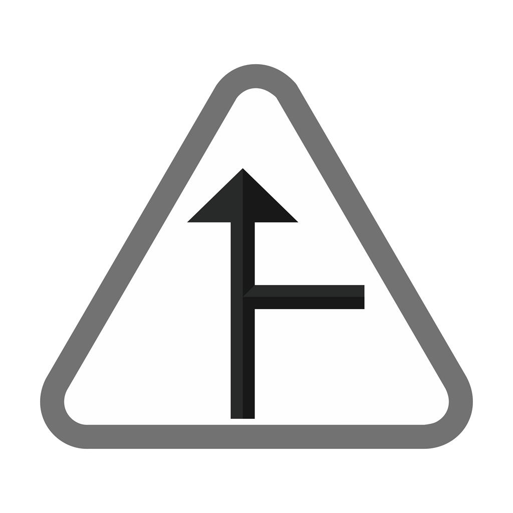 Side road Right Greyscale Icon - IconBunny