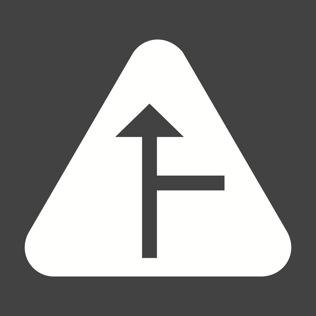 Side road Right Glyph Inverted Icon - IconBunny