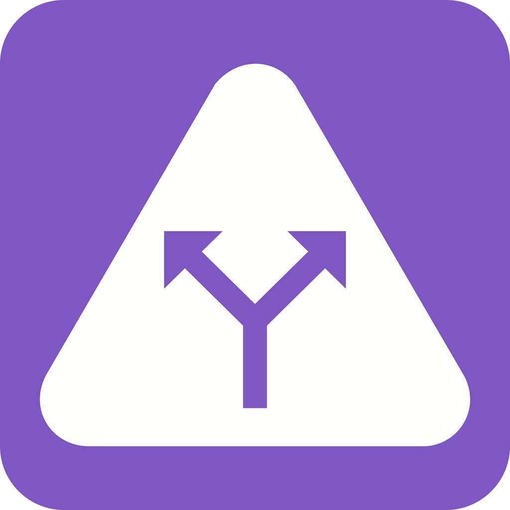 Y - Intersection Flat Round Corner Icon - IconBunny