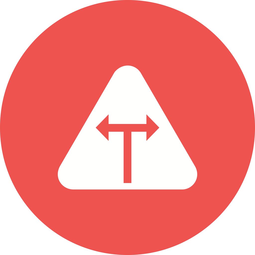 T - Intersection Flat Round Icon - IconBunny