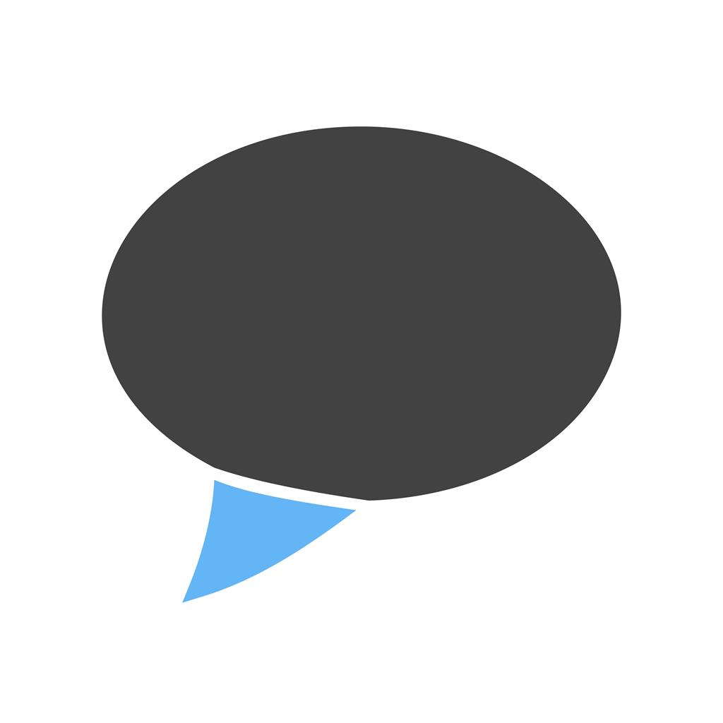 Single Message Bubble Blue Black Icon - IconBunny