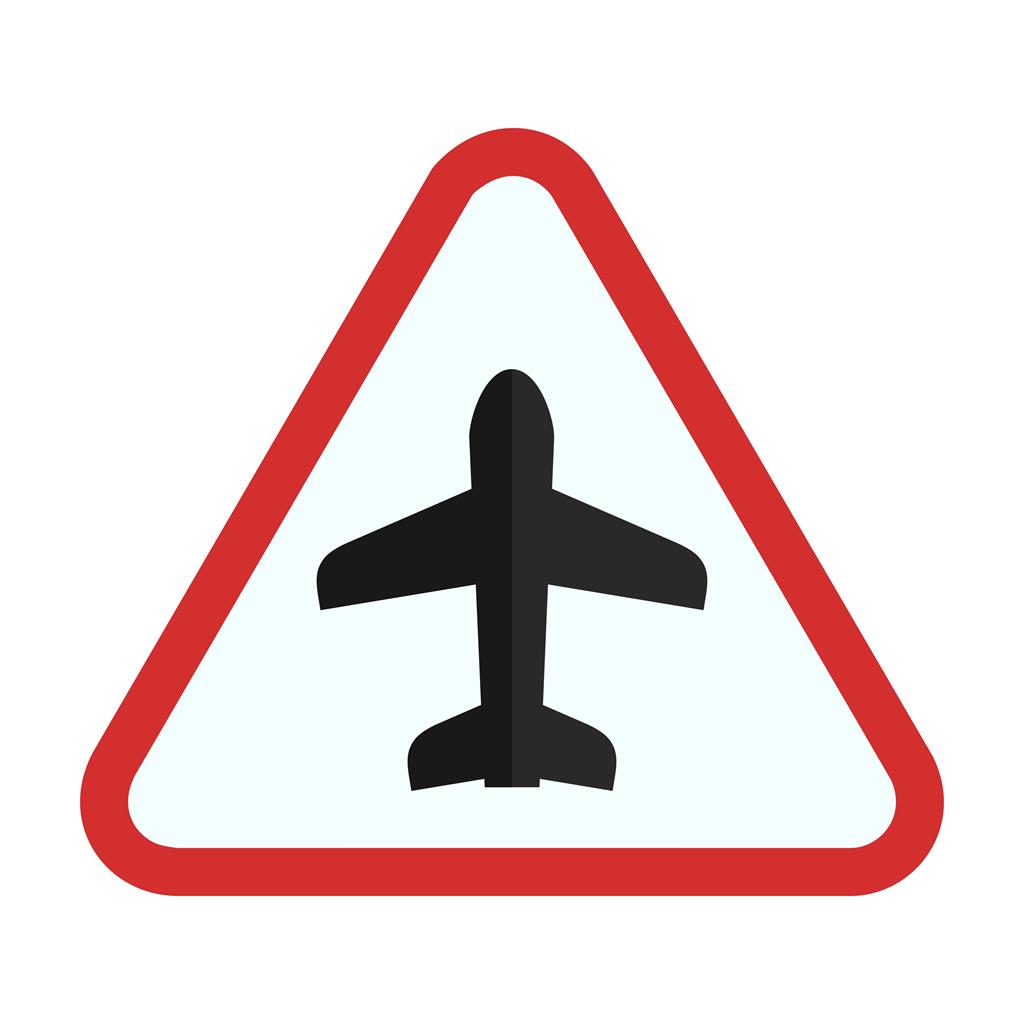 Airport sign Flat Multicolor Icon - IconBunny