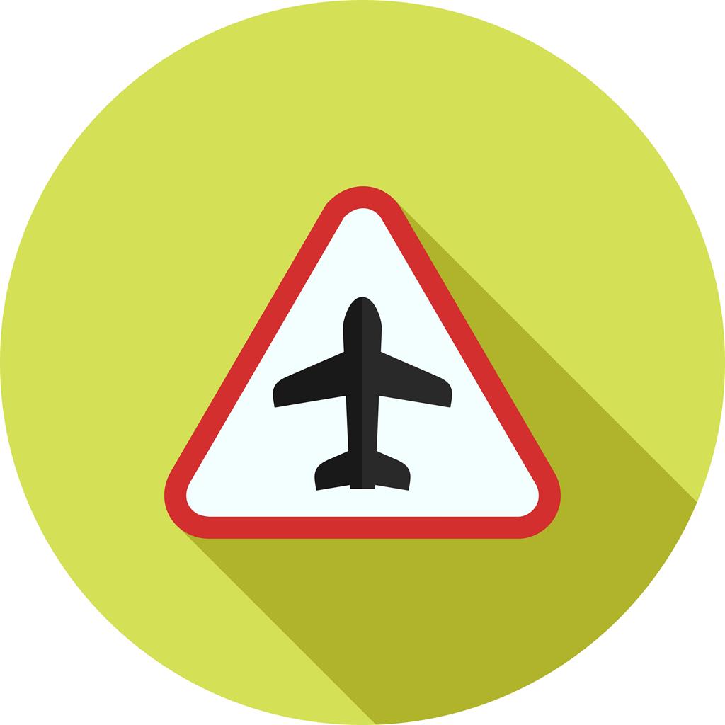 Airport sign Flat Shadowed Icon - IconBunny