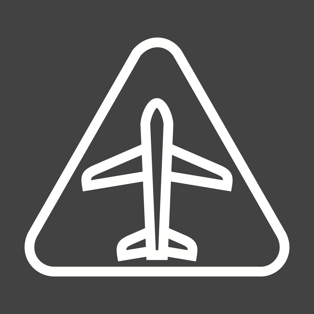 Airport sign Line Inverted Icon - IconBunny