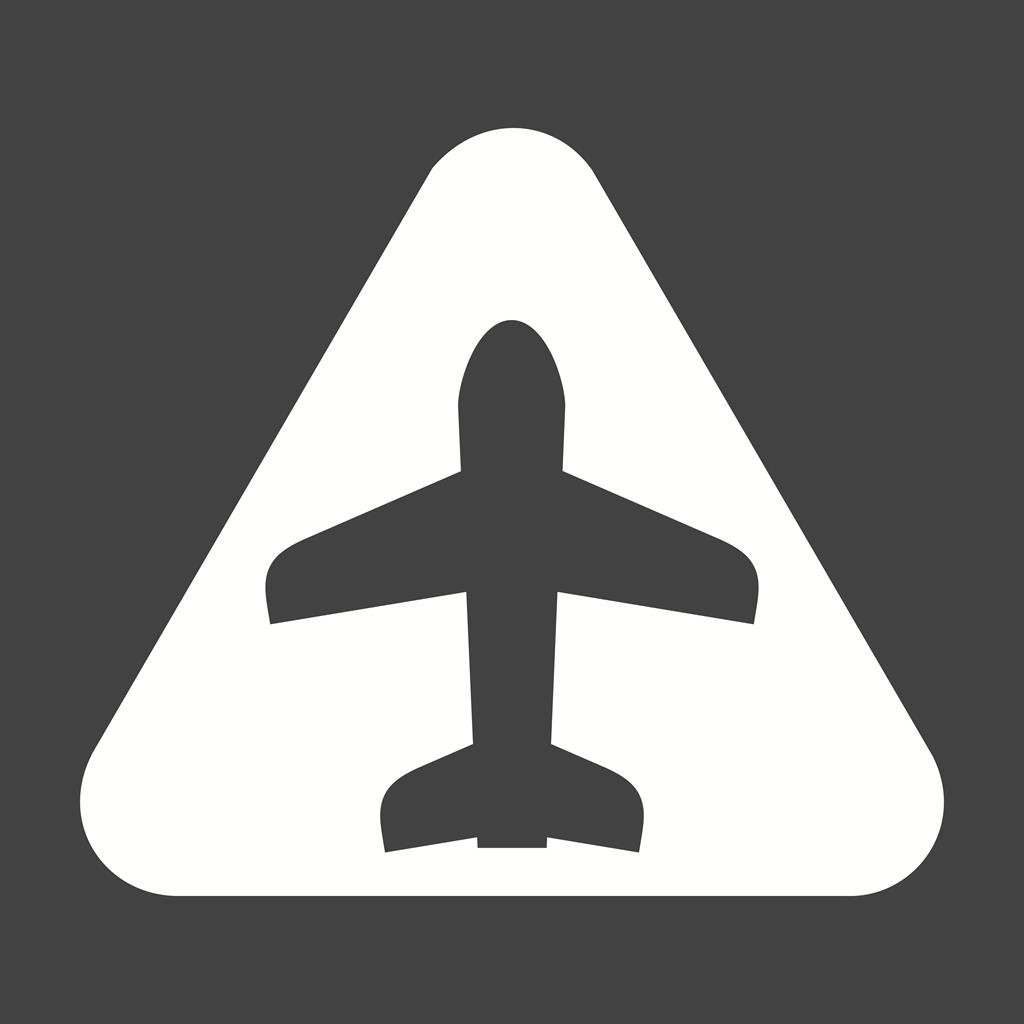 Airport sign Glyph Inverted Icon - IconBunny