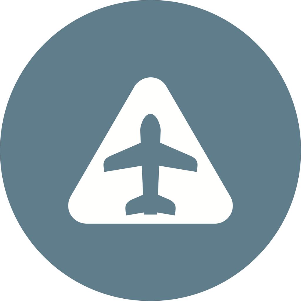 Airport sign Flat Round Icon - IconBunny