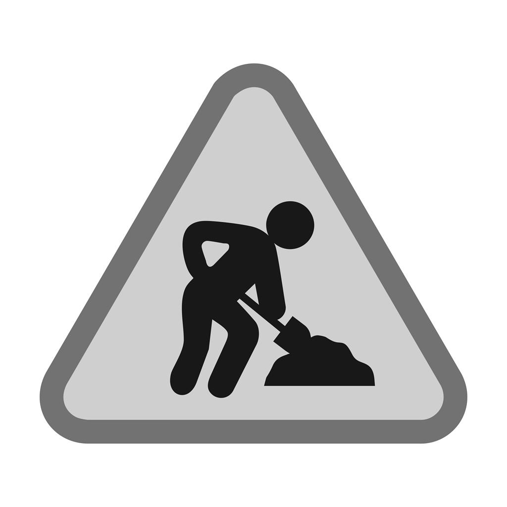 Construction sign Greyscale Icon - IconBunny