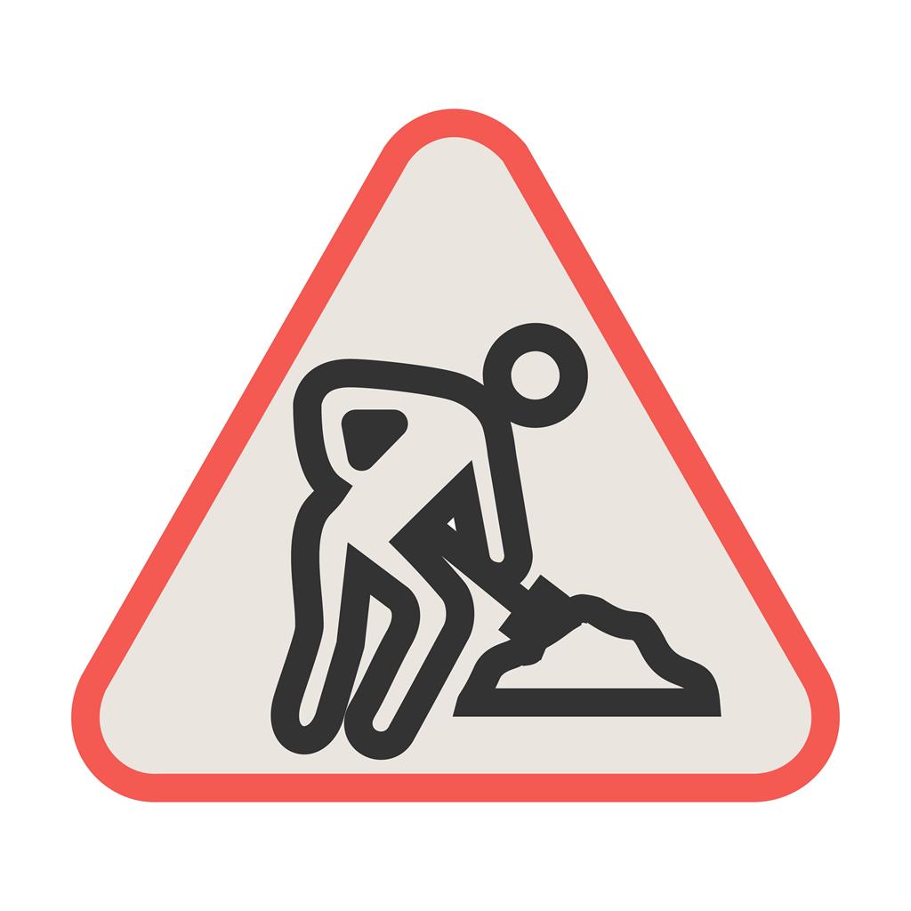 Construction sign Line Filled Icon - IconBunny
