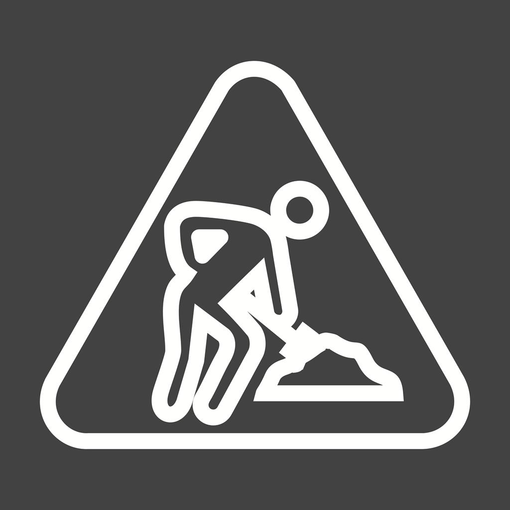 Construction sign Line Inverted Icon - IconBunny