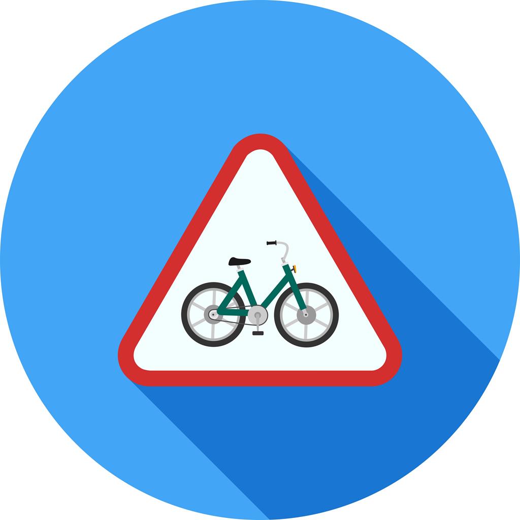 Cycle Stand sign Flat Shadowed Icon - IconBunny