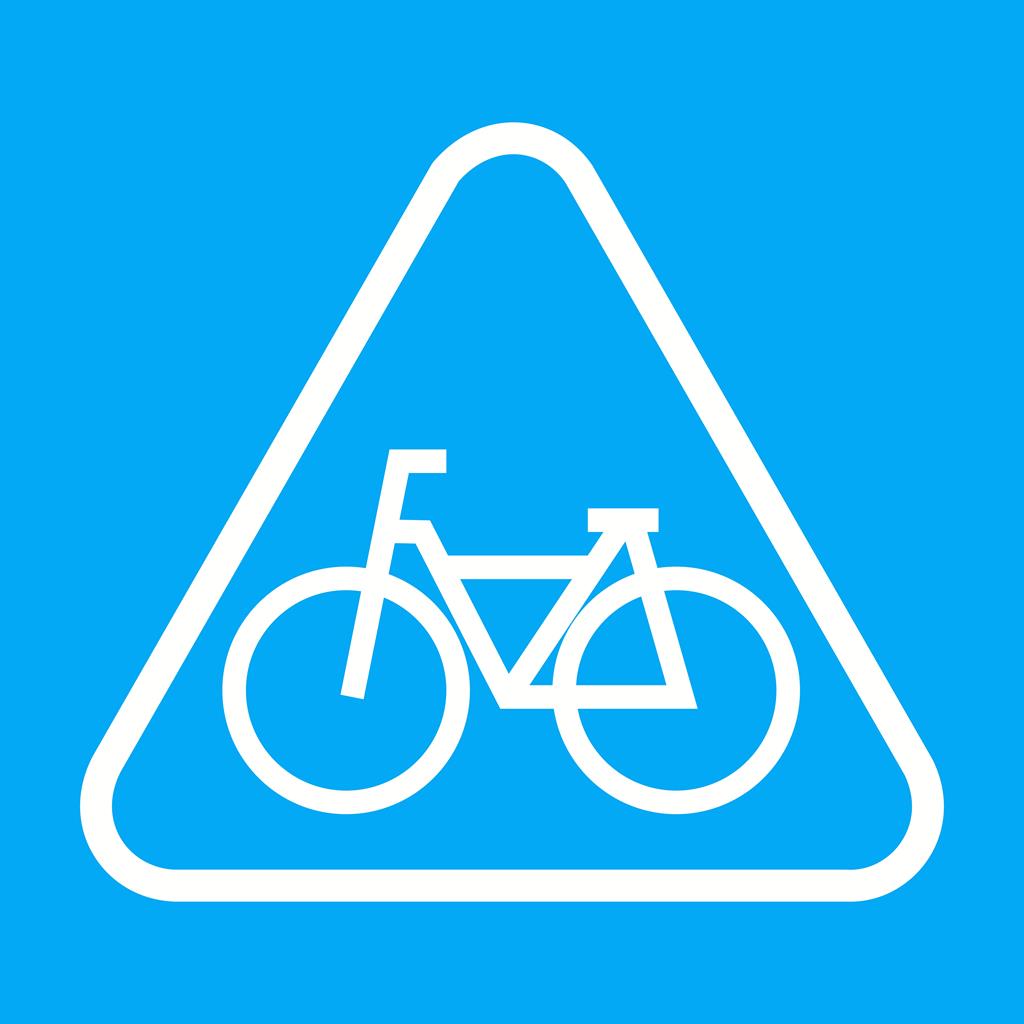 Cycle Stand sign Line Multicolor B/G Icon - IconBunny